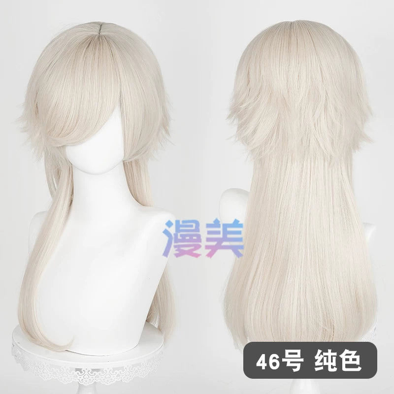 Manmei Medium Long Outward Flipped Wolf Tail Cosplay Wig with Scalp Top
