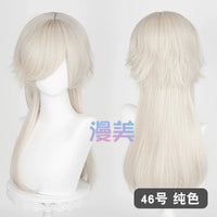 Manmei Medium Long Outward Flipped Wolf Tail Cosplay Wig with Scalp Top