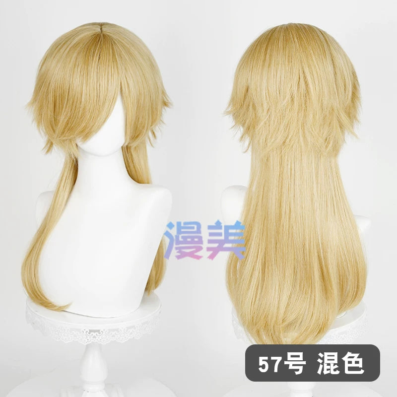Manmei Medium Long Outward Flipped Wolf Tail Cosplay Wig with Scalp Top