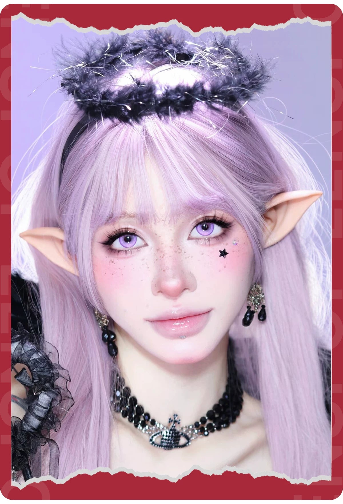 LENSPOP First Snow Melody 6-Month Purple Pink Cosplay Contact Lenses – Clearance Sale