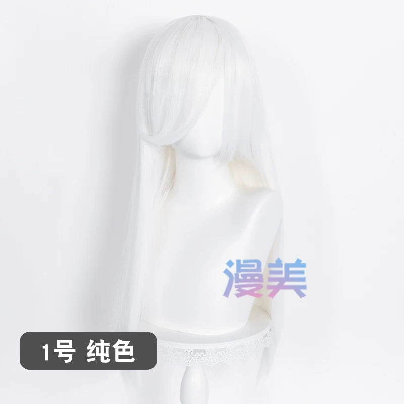 Manmei 60cm Long Straight Universal Cosplay Wig with Long Bangs