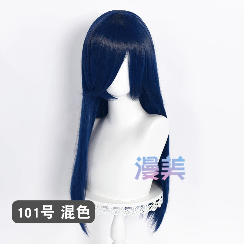 Manmei 60cm Long Straight Universal Cosplay Wig with Long Bangs
