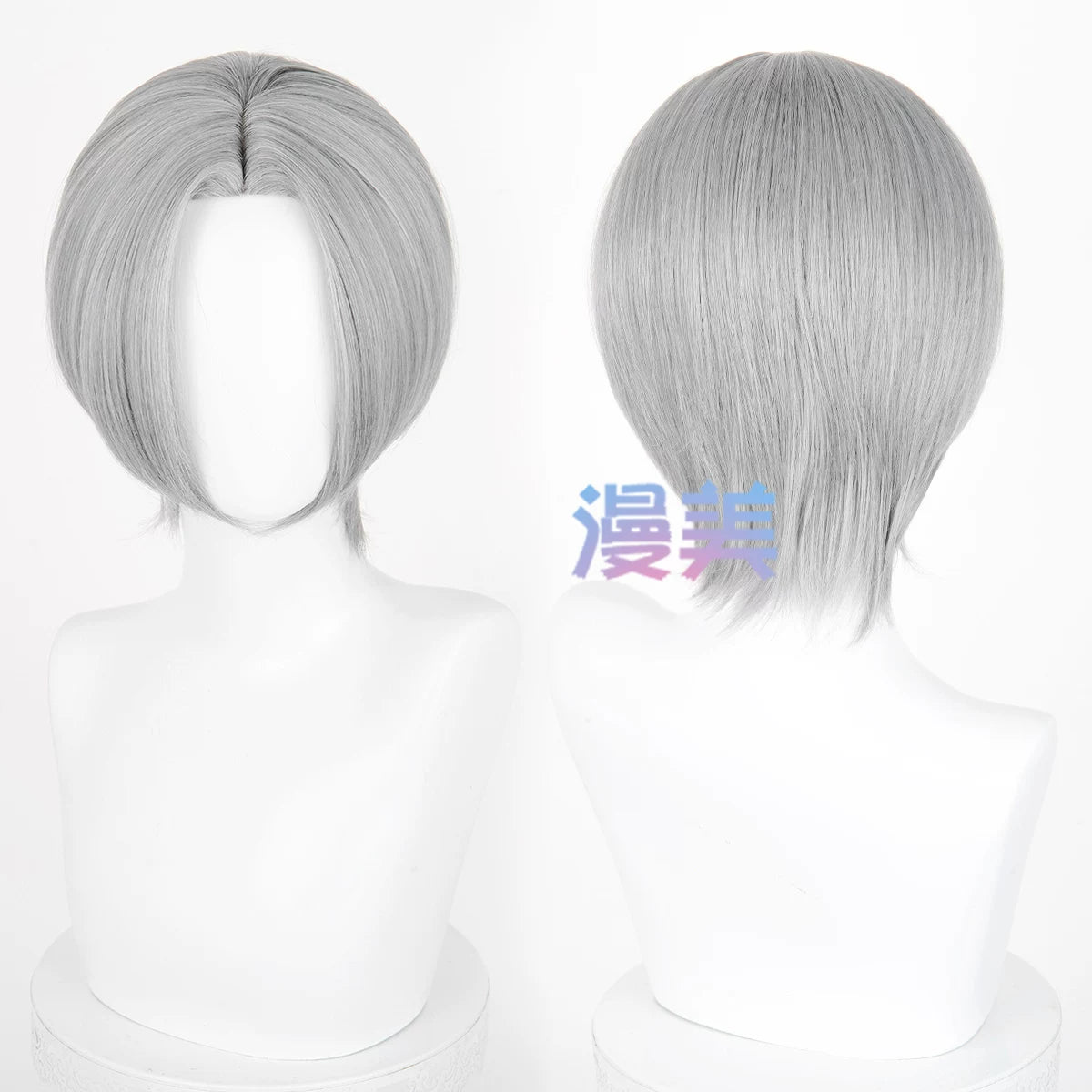 Manmei 30cm Thickened Middle Part Short Cosplay Wig with Scalp Top