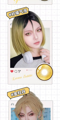 DGUGULENS Gold 1-Day Anime Cosplay Contact Lenses – Kotori, Amu & Zenitsu