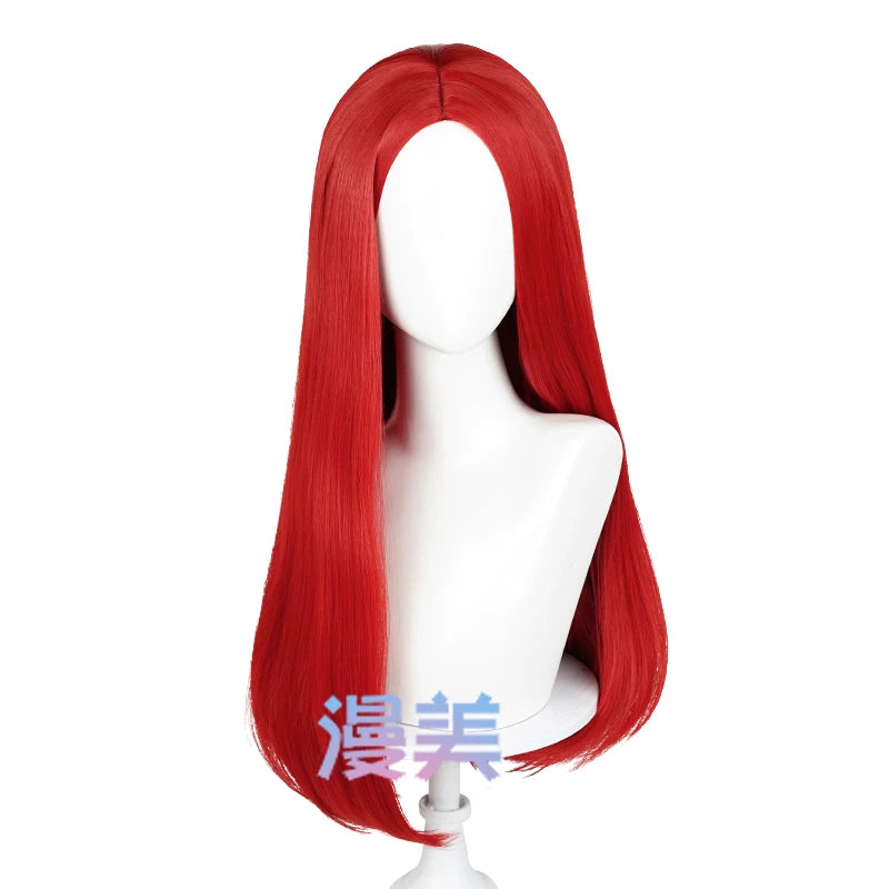 Manmei 60cm Middle Part Long Straight Cosplay Wig with Inward Curved Ends & Scalp Top Multiple Colors