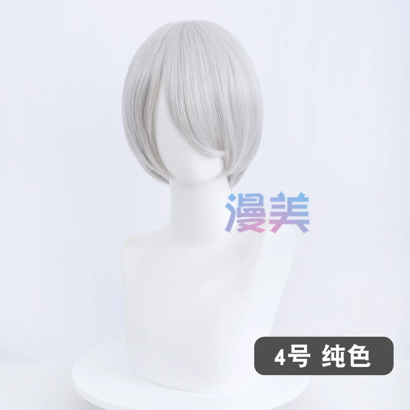 Manmei 30cm Face Framing Short Universal Cosplay Wig with Scalp Top