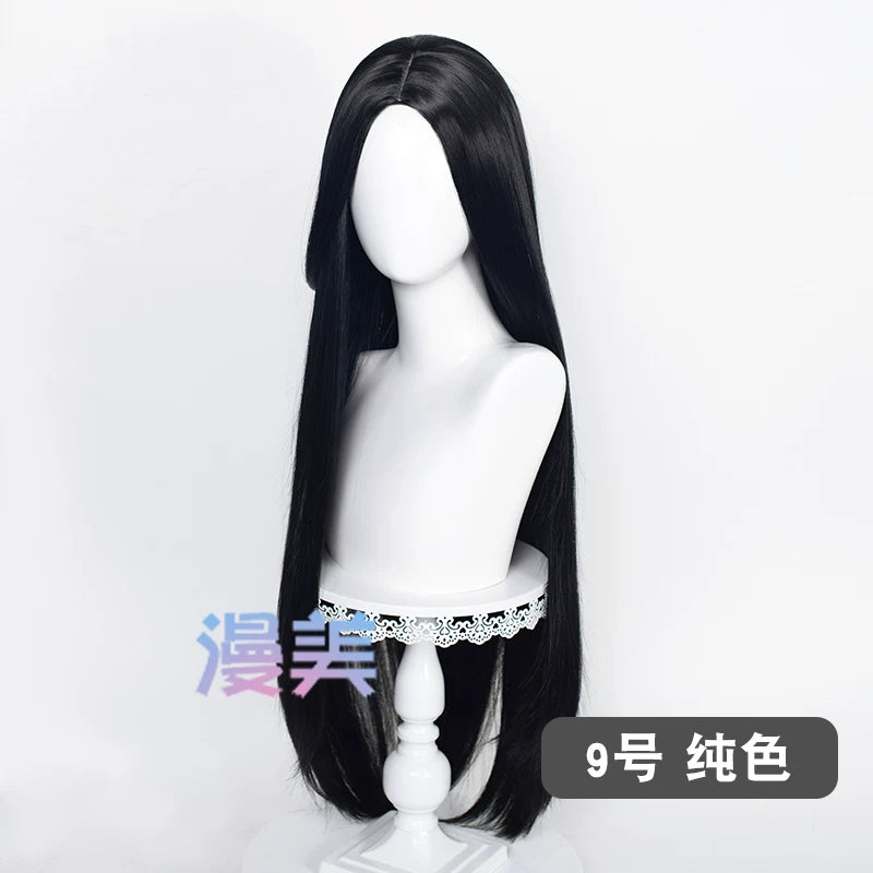 Manmei 100cm Middle Part Long Straight Universal Cosplay Wig with Silicone Scalp Top