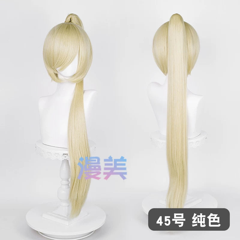 漫美万用虎口夹90cm单马尾古风cos20色可选毛娘造型练手角色假发