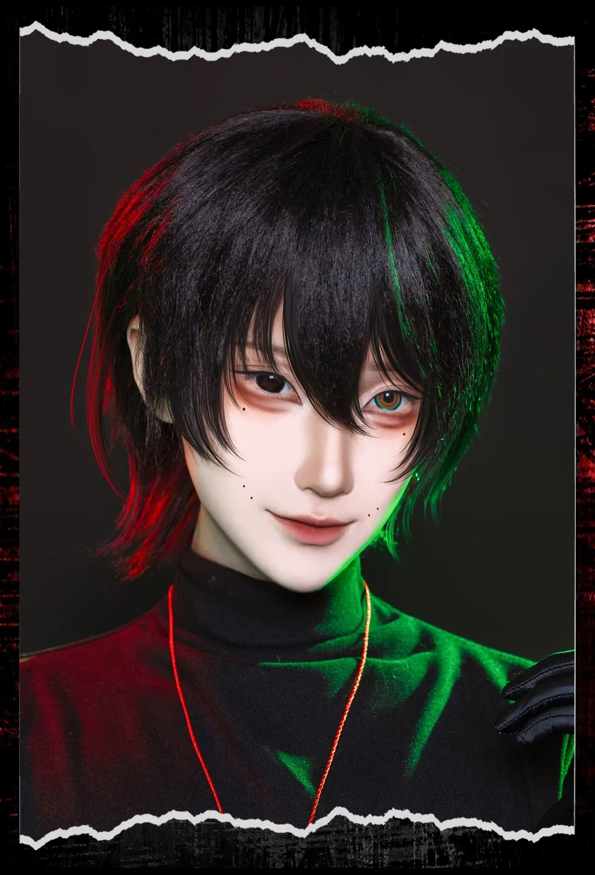LENSPOP Head Seven Tales 1-Day Cosplay Contact Lenses | Black Green