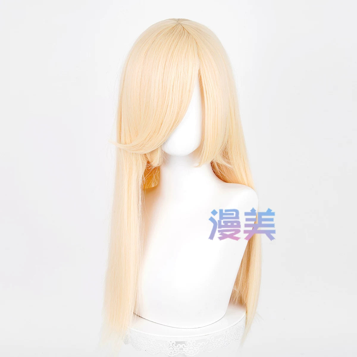 Manmei 60cm Long Straight Universal Cosplay Wig with Long Bangs