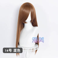 Manmei 60cm Long Straight Universal Cosplay Wig with Long Bangs