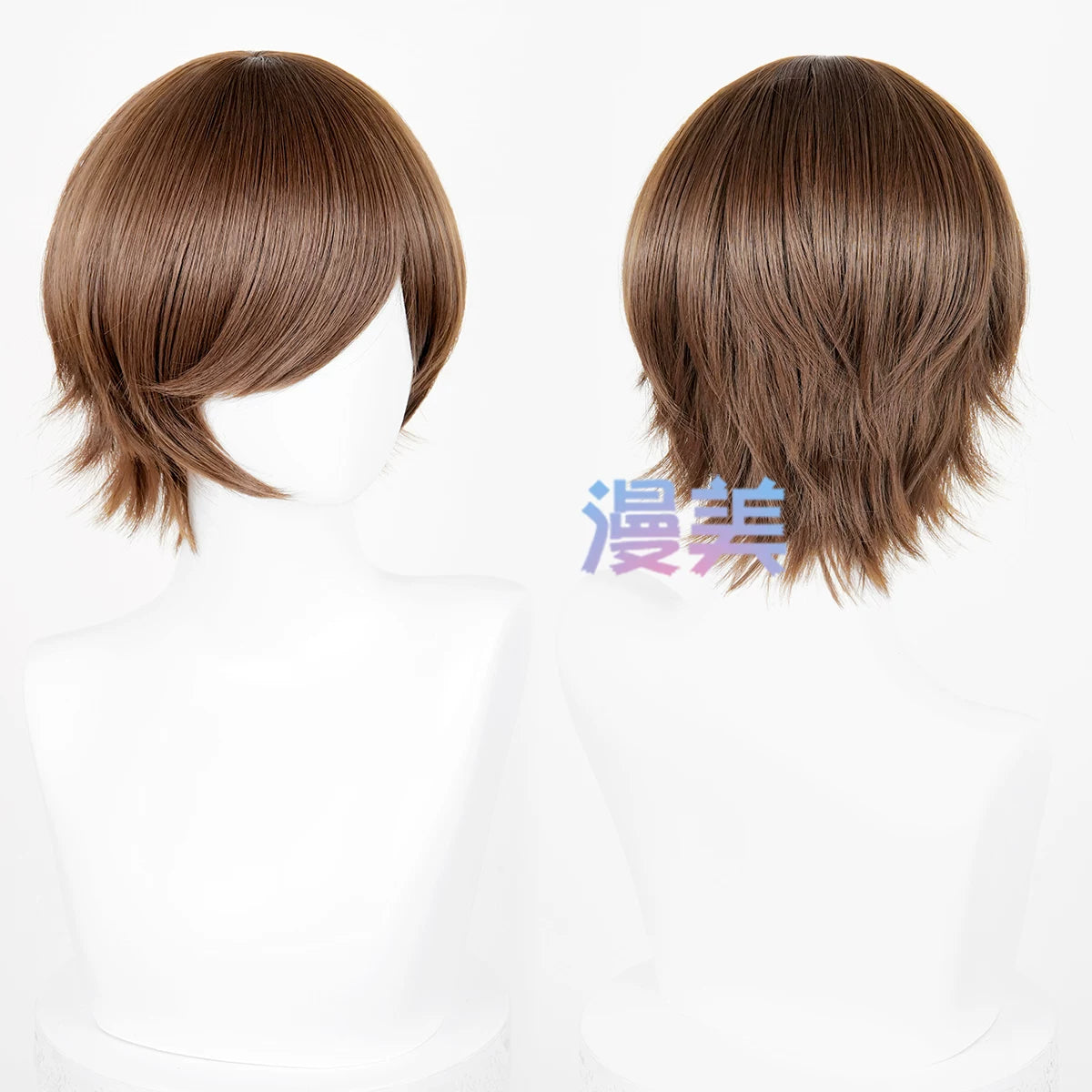 Manmei 30cm Thickened Layered Outward Flipped Short Cosplay Wig with Scalp Top
