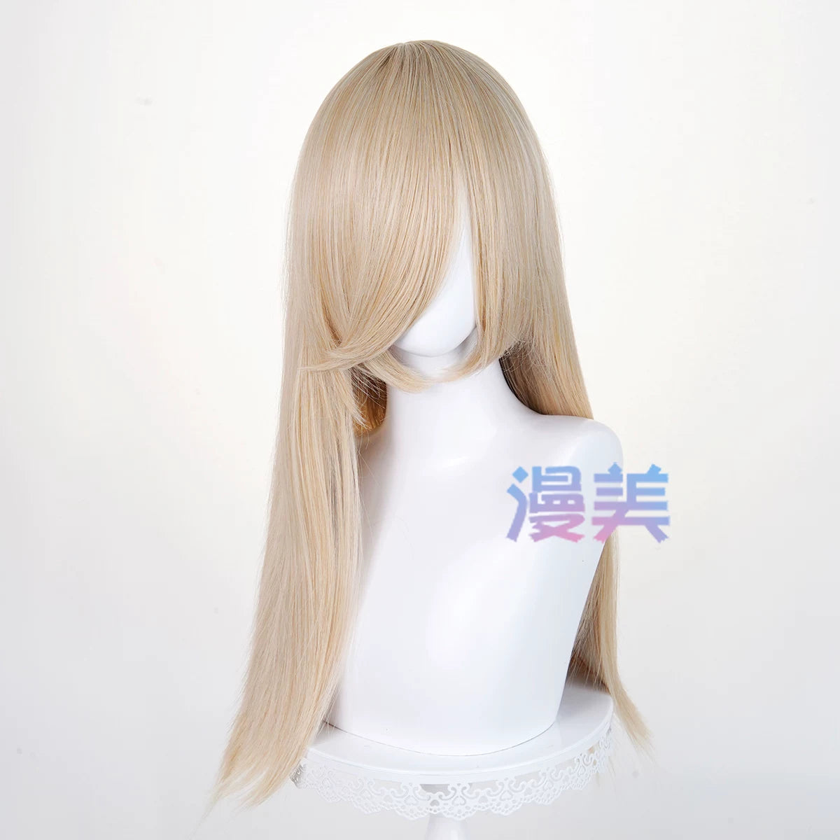 Manmei 60cm Long Straight Universal Cosplay Wig with Long Bangs