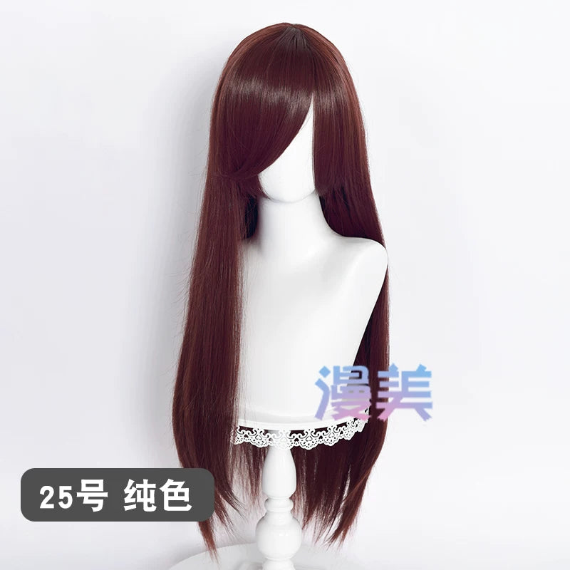 Manmei 80cm Long Straight Universal Cosplay Wig with Long Bangs