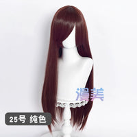 Manmei 80cm Long Straight Universal Cosplay Wig with Long Bangs