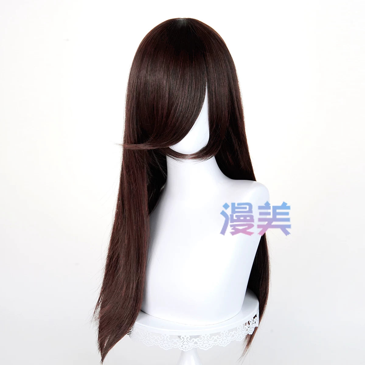 Manmei 60cm Long Straight Universal Cosplay Wig with Long Bangs