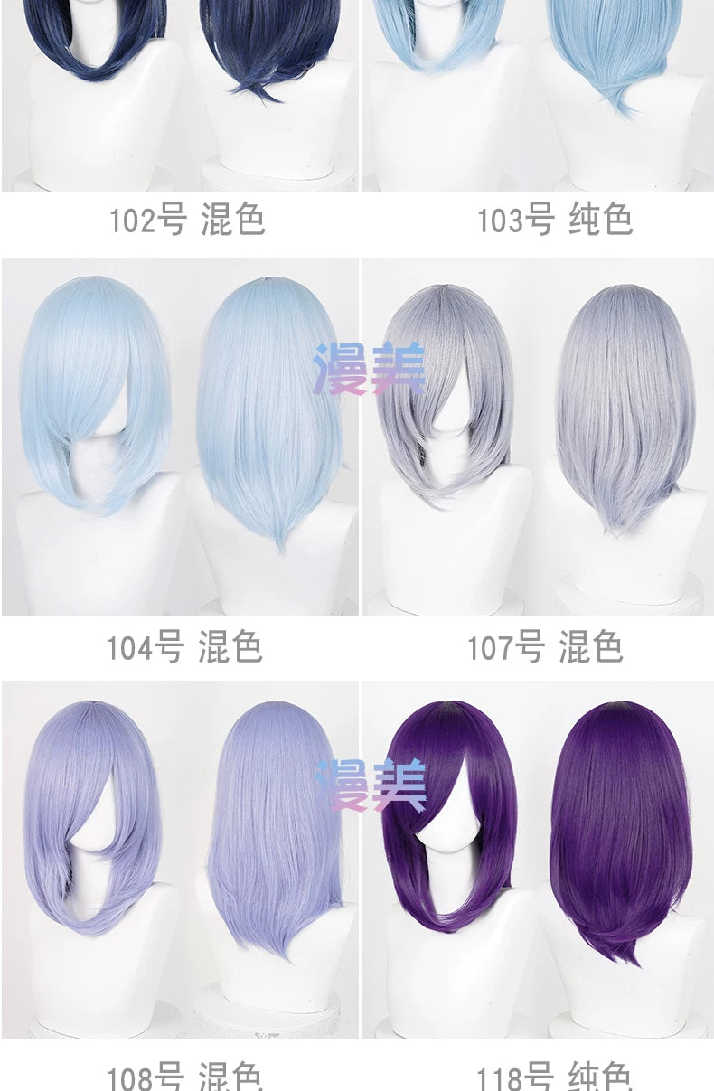 Manmei 40cm Medium Length Universal Cosplay Wig with Inward Curved Ends