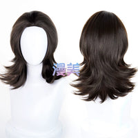 Manmei 45cm Wolf Tail Outward Flipped Universal Cosplay Wig with Flexible Parting