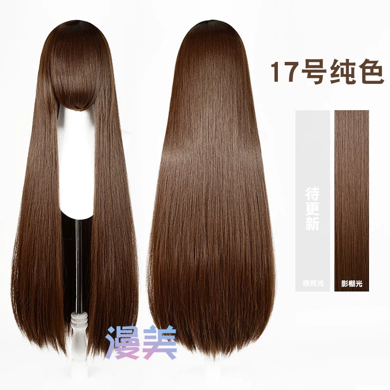 Manmei 600g Upgraded Thickened 100cm Long Straight Universal Cosplay Wig – 168 Colors