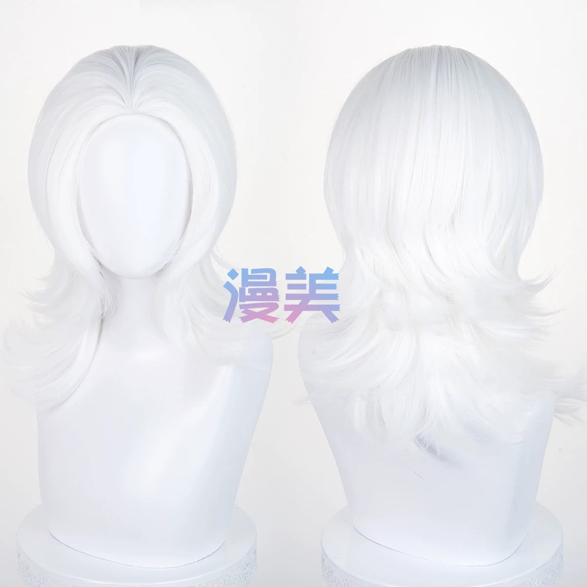 Manmei 45cm Wolf Tail Outward Flipped Universal Cosplay Wig with Flexible Parting