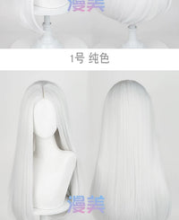 Manmei 60cm Middle Part Long Straight Cosplay Wig with Inward Curved Ends & Scalp Top Multiple Colors