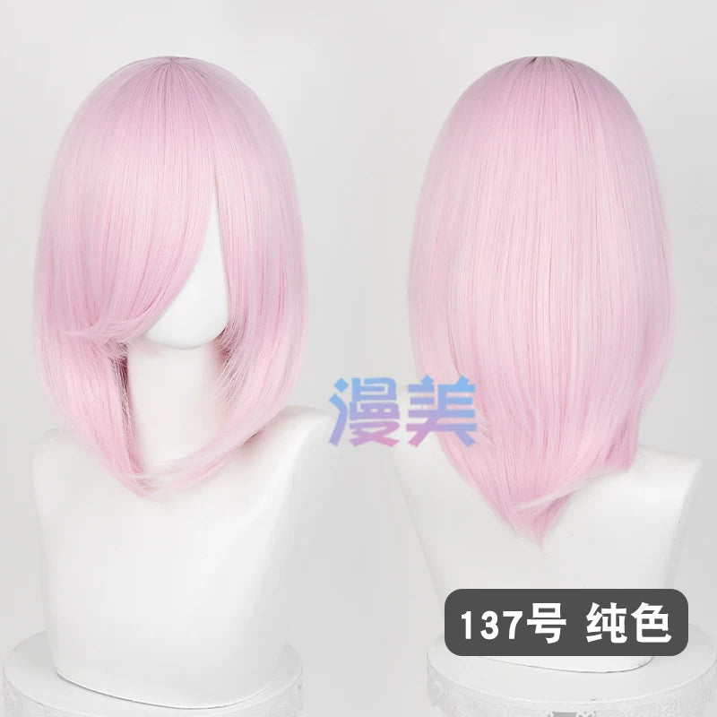 Manmei 40cm Medium Length Universal Cosplay Wig with Inward Curved Ends