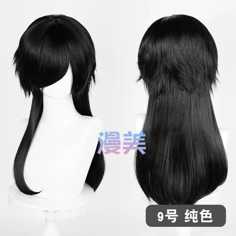 Manmei Medium Long Outward Flipped Wolf Tail Cosplay Wig with Scalp Top