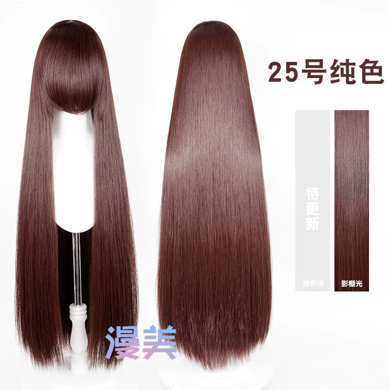 Manmei 600g Upgraded Thickened 100cm Long Straight Universal Cosplay Wig – 168 Colors