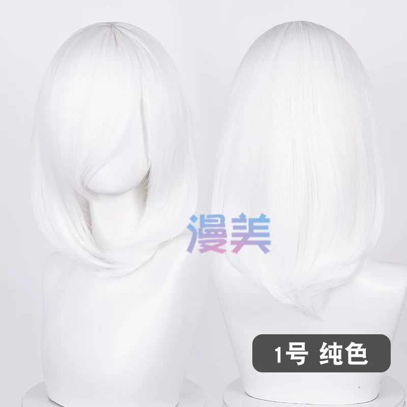 Manmei 40cm Medium Length Universal Cosplay Wig with Inward Curved Ends