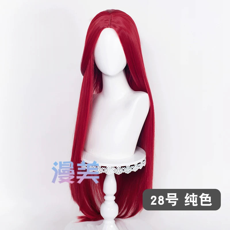 Manmei 100cm Middle Part Long Straight Universal Cosplay Wig with Silicone Scalp Top
