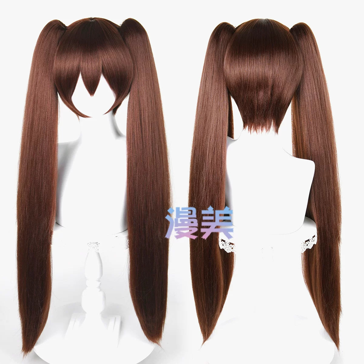 Manmei 80cm Thick Crimped Clip On Twin Ponytail Cosplay Hairpieces