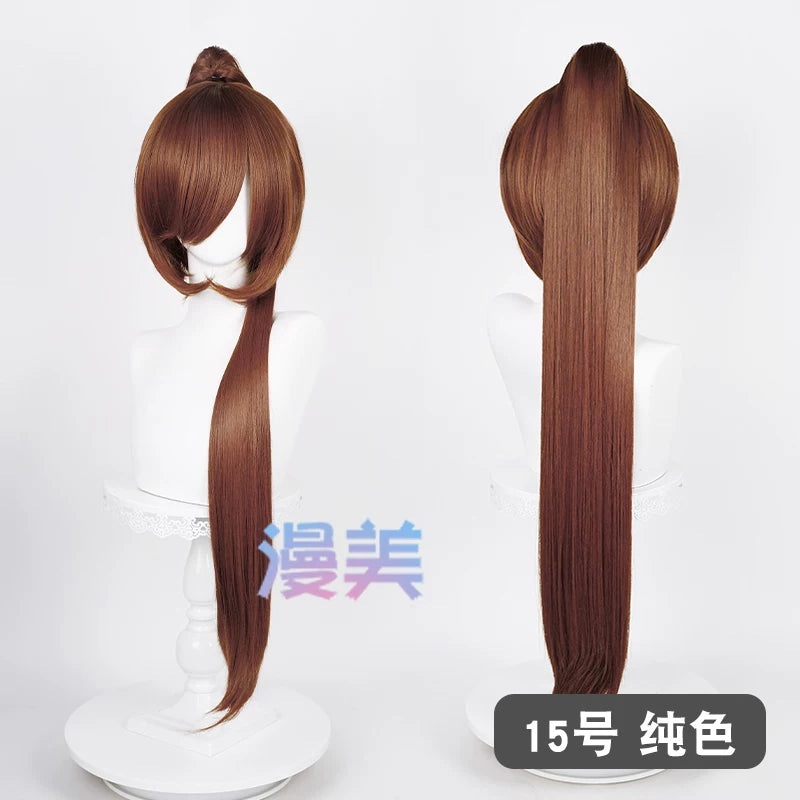 漫美万用虎口夹90cm单马尾古风cos20色可选毛娘造型练手角色假发