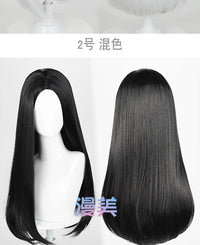 Manmei 60cm Middle Part Long Straight Cosplay Wig with Inward Curved Ends & Scalp Top Multiple Colors