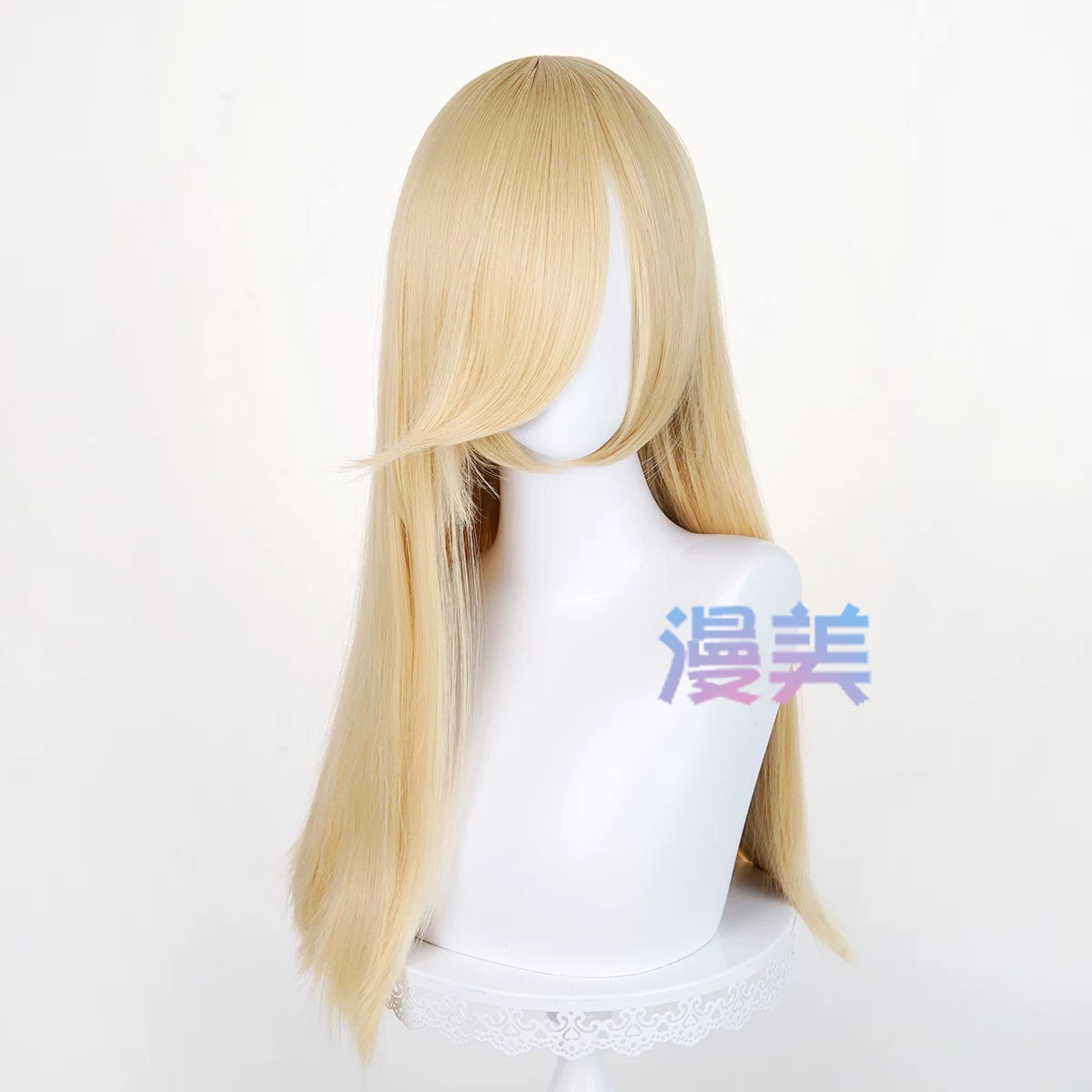 Manmei 60cm Long Straight Universal Cosplay Wig with Long Bangs