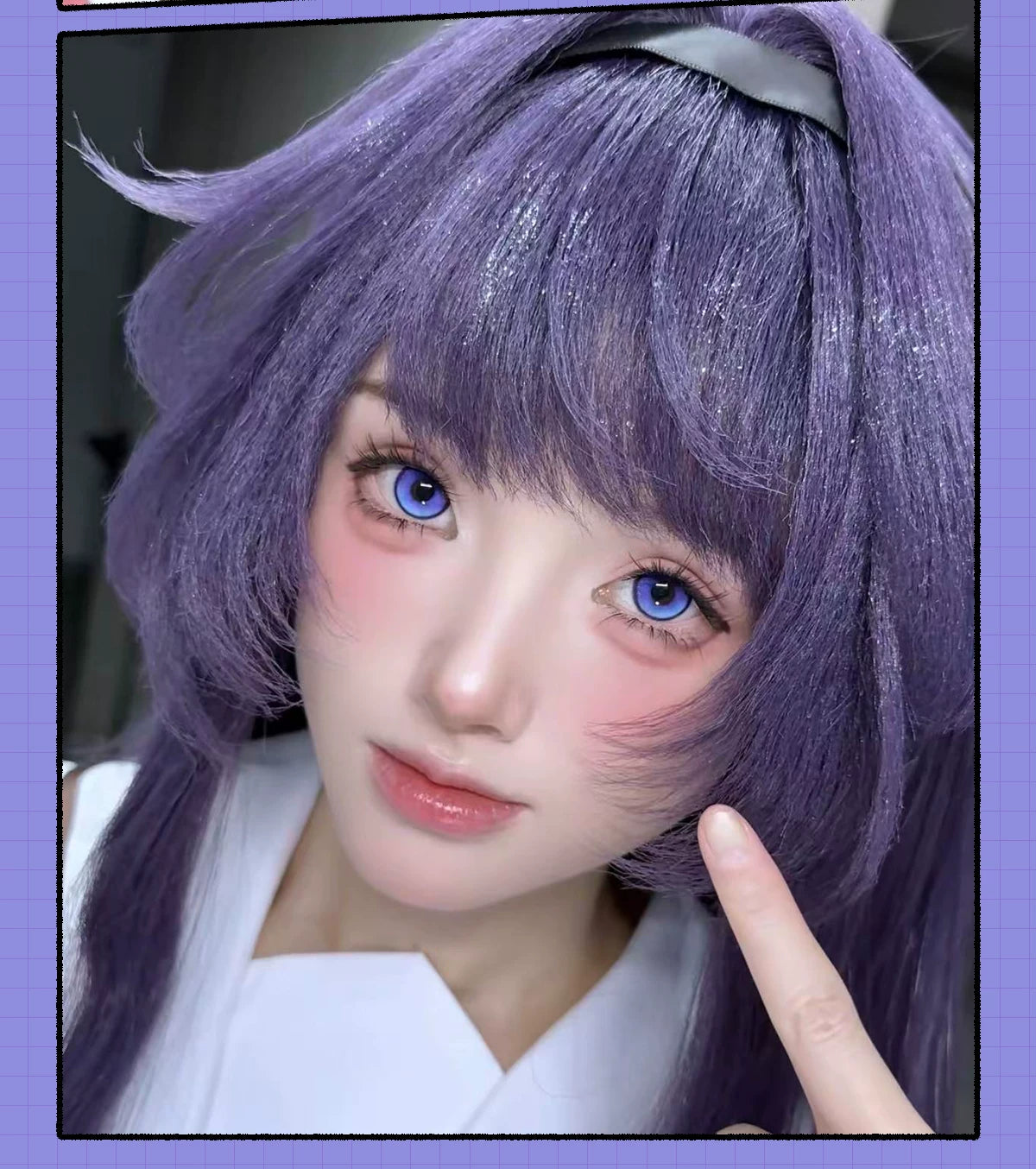 LENSPOP Kaoruko & Caleb 6-Month Blue Purple Cosplay Contact Lenses – Fixed Axis High Highlight