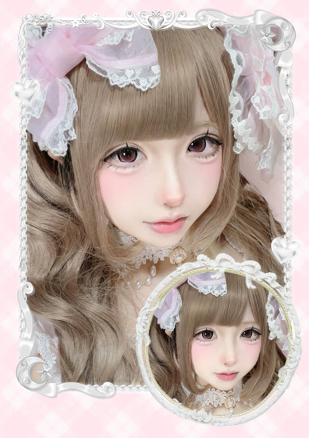 LENSPOP × Liya Moonlight Tea Cup 14.5mm 6-Month Classic Pink Cosplay Contact Lenses