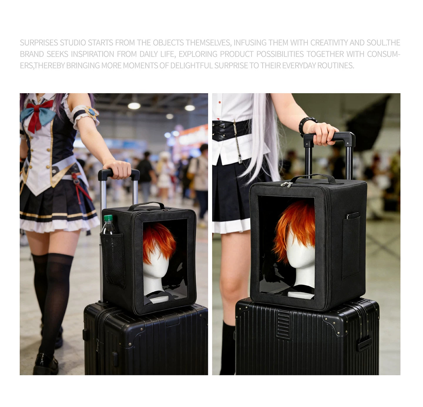 Portable Cosplay Wig & Mannequin Head Display Case