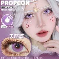 Propcon 1-Day Borderless Anime Cosplay Contact Lenses – Gray, Cyan, Purple & Red