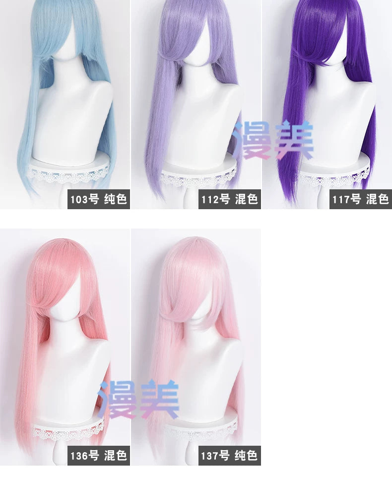Manmei 60cm Long Straight Universal Cosplay Wig with Long Bangs