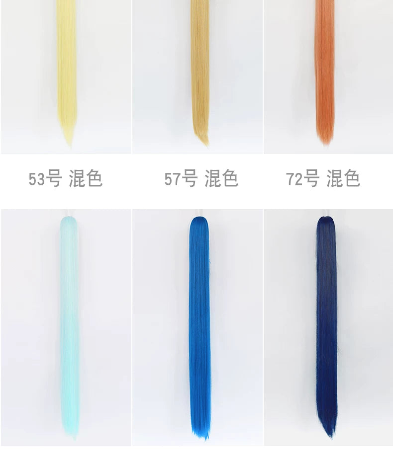Manmei 90cm Universal Claw Clip Ponytail Cosplay Wig Extension 30+ Colors