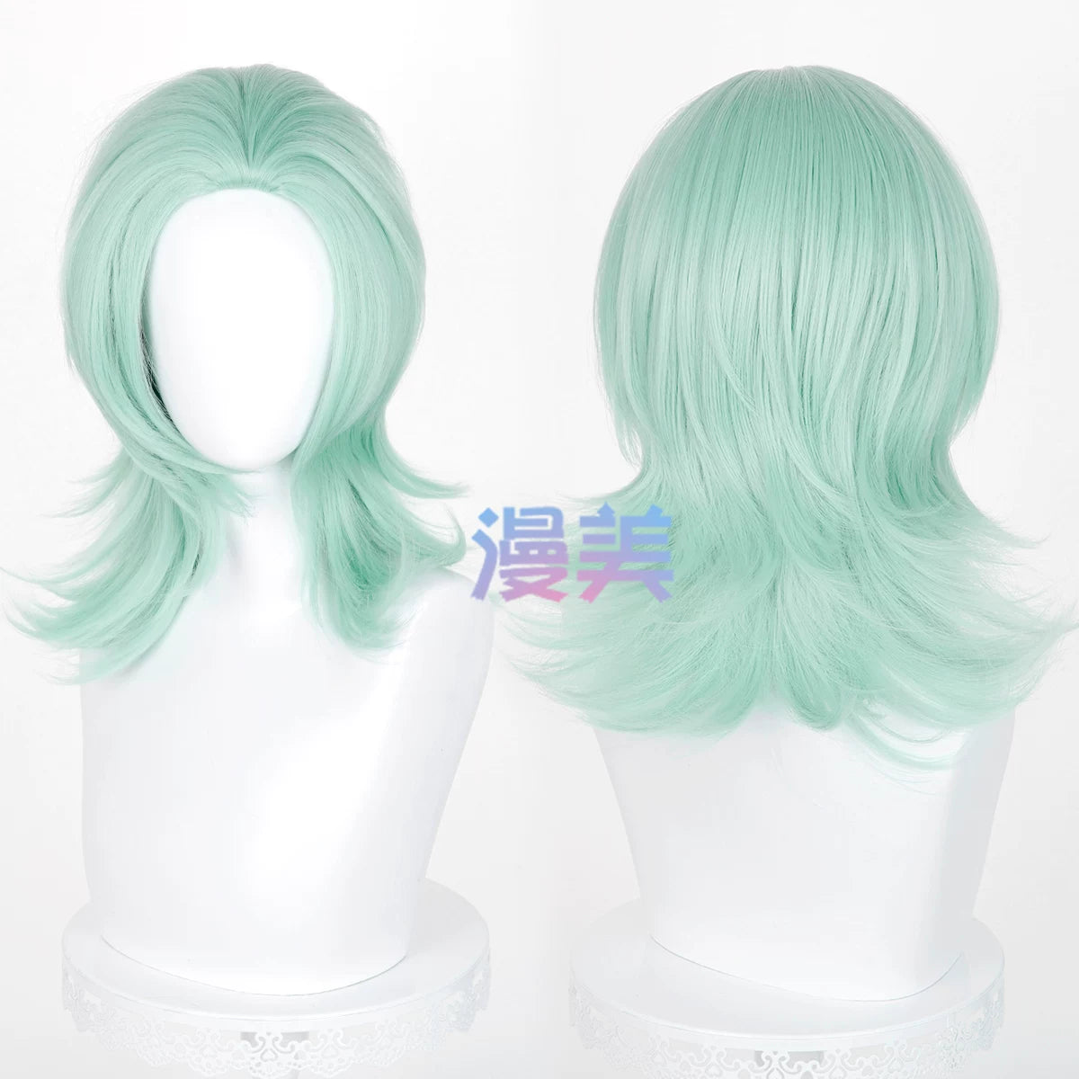 Manmei 45cm Wolf Tail Outward Flipped Universal Cosplay Wig with Flexible Parting