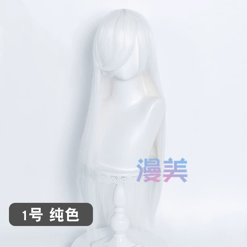 Manmei 80cm Long Straight Universal Cosplay Wig with Long Bangs