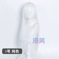 Manmei 80cm Long Straight Universal Cosplay Wig with Long Bangs