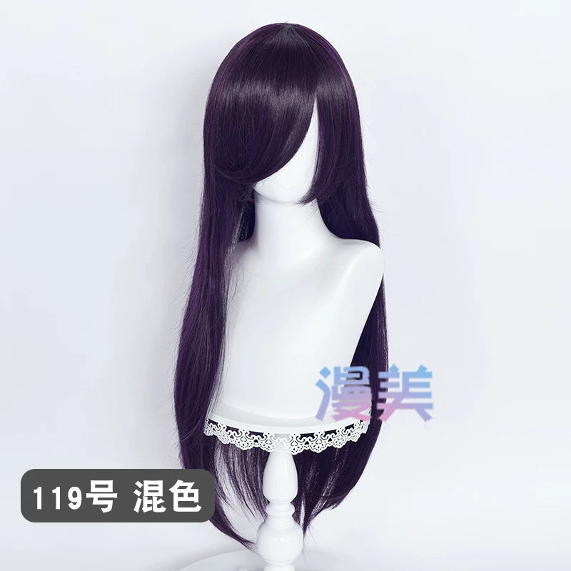 Manmei 80cm Long Straight Universal Cosplay Wig with Long Bangs