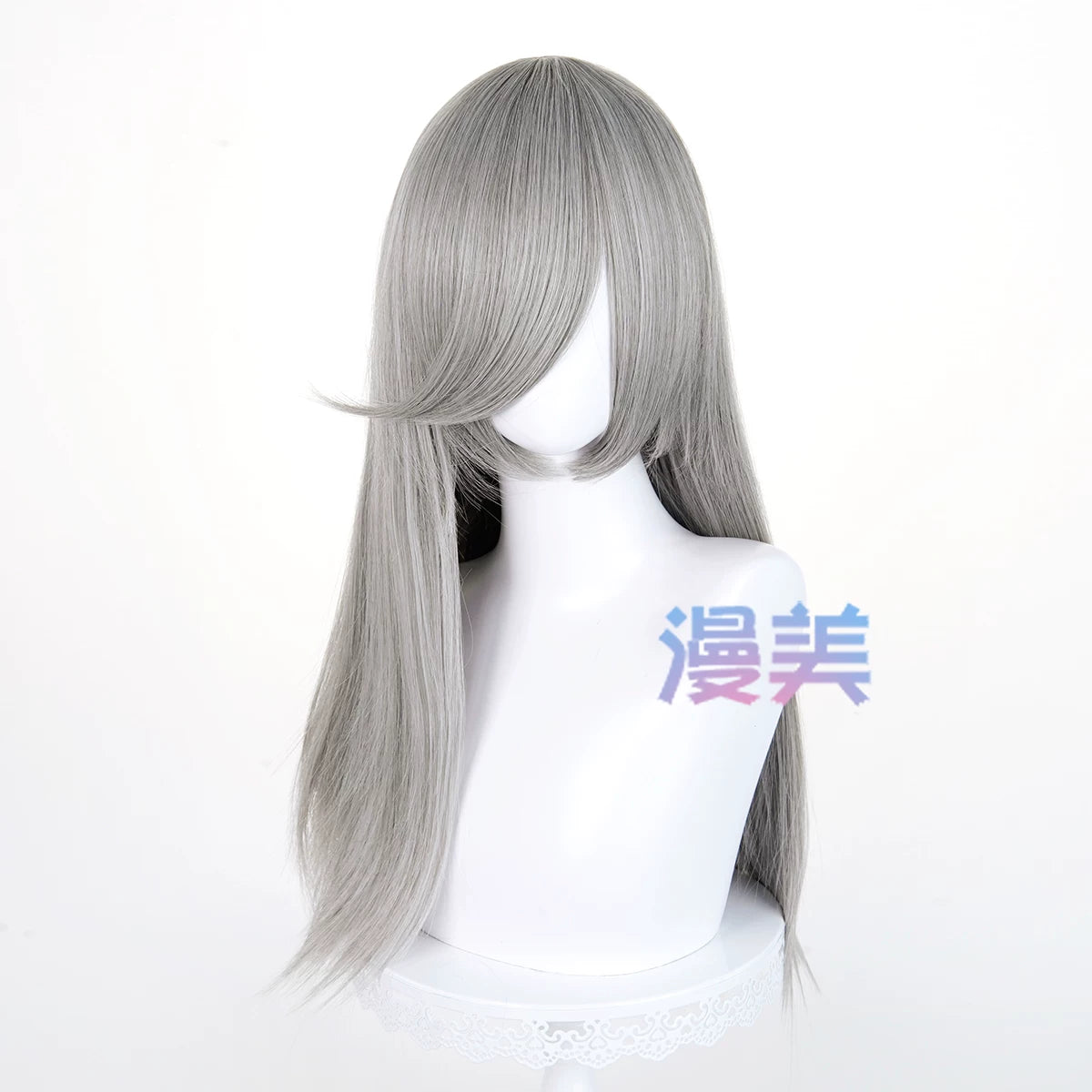 Manmei 60cm Long Straight Universal Cosplay Wig with Long Bangs