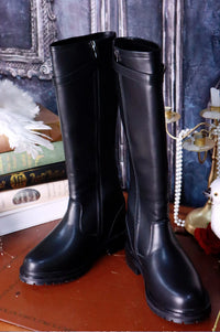 XIAODOUZI 13cm Black Height-Increasing Long Cosplay Boots