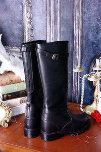 XIAODOUZI 13cm Black Height-Increasing Long Cosplay Boots