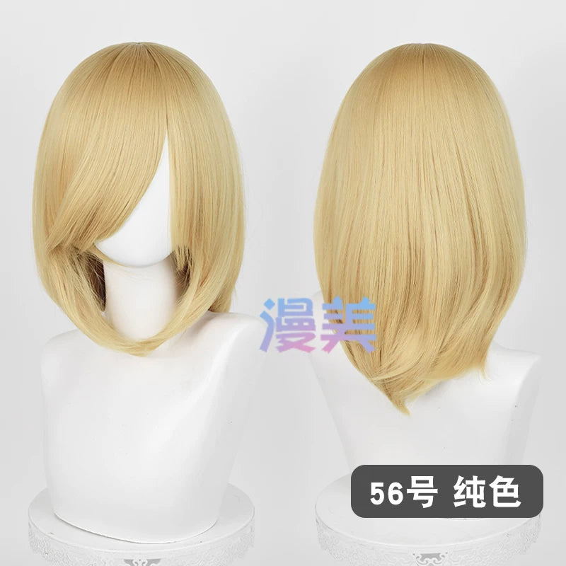 Manmei 40cm Medium Length Universal Cosplay Wig with Inward Curved Ends