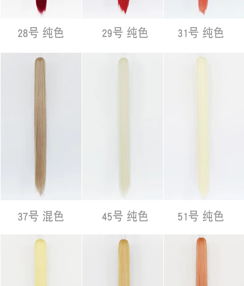 Manmei 90cm Universal Claw Clip Ponytail Cosplay Wig Extension 30+ Colors