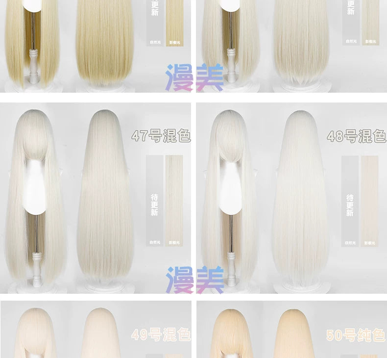 Manmei 600g Upgraded Thickened 100cm Long Straight Universal Cosplay Wig – 168 Colors